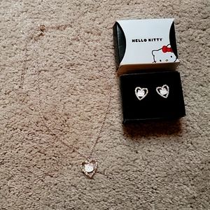 Hello Kitty Earrings & Necklace Set